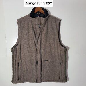 Chaps Ralph Lauren Men's Wool Blend Full Zip Beige Large Vest